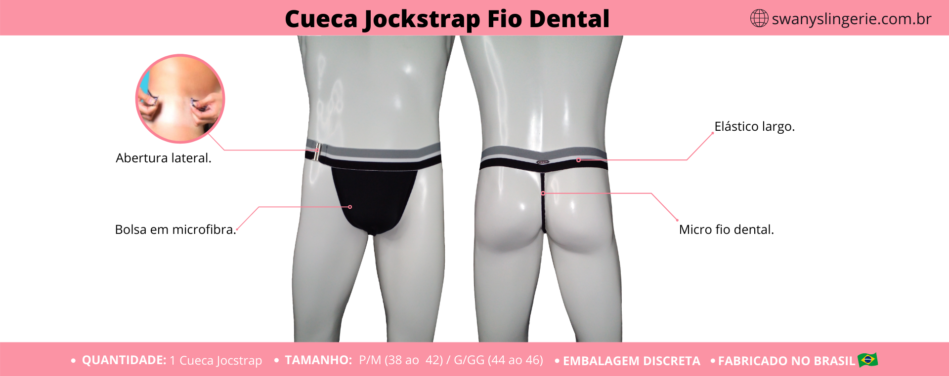 Cueca Jockstrap Fio Dental